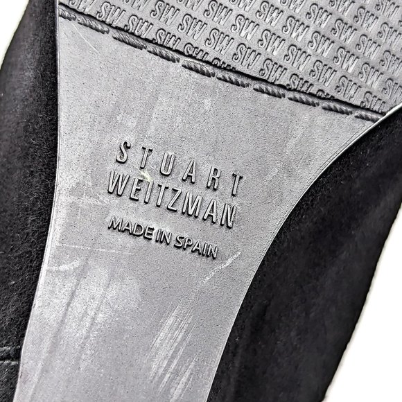 Stuart Weitzman Women Black Suede Dressy Office Wedge Ankle boots size 9.5 - Picture 5 of 12